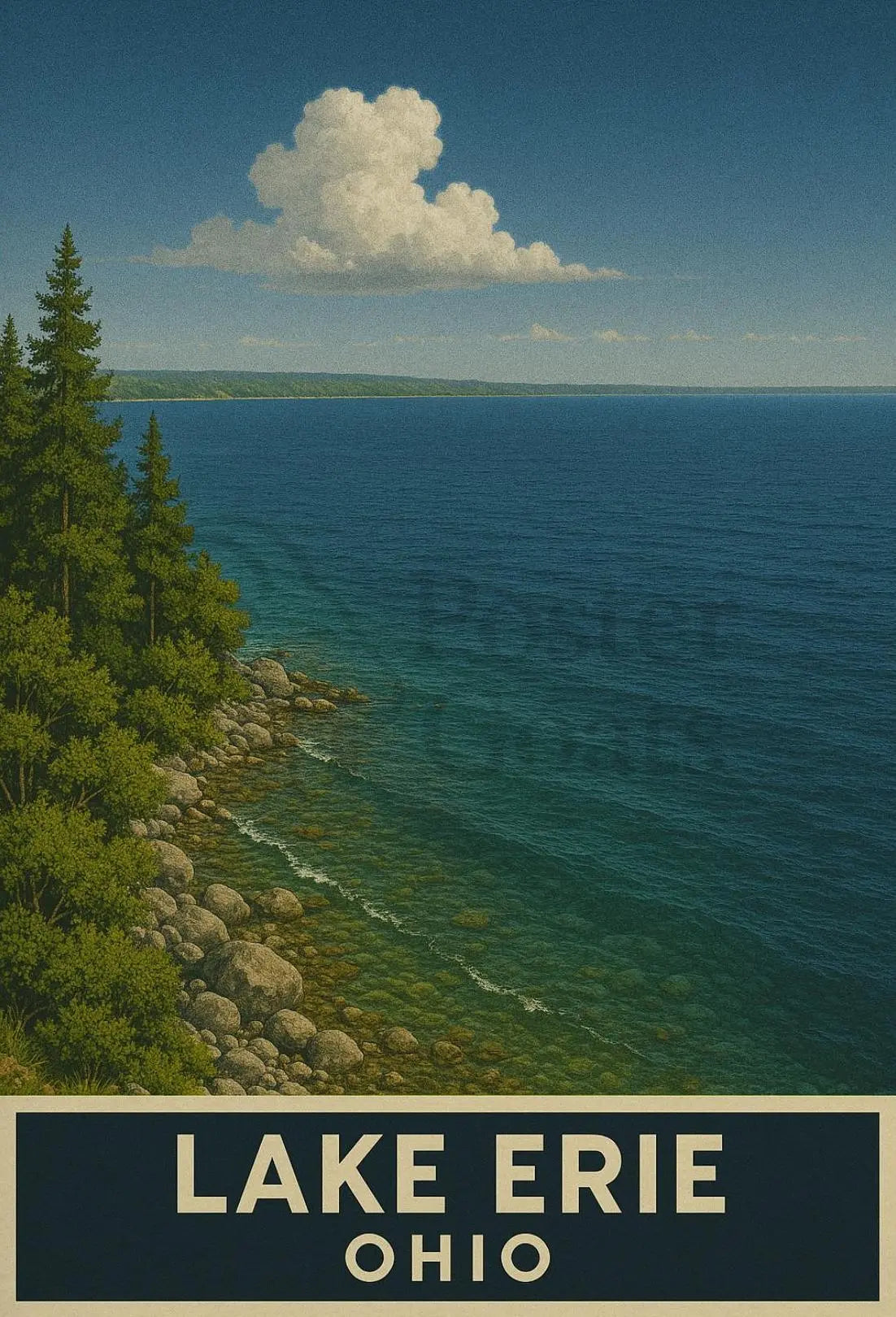 Lake Erie Ohio Vintage Travel Poster PosterGoat