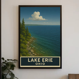 Lake Erie Ohio Vintage Travel Poster PosterGoat