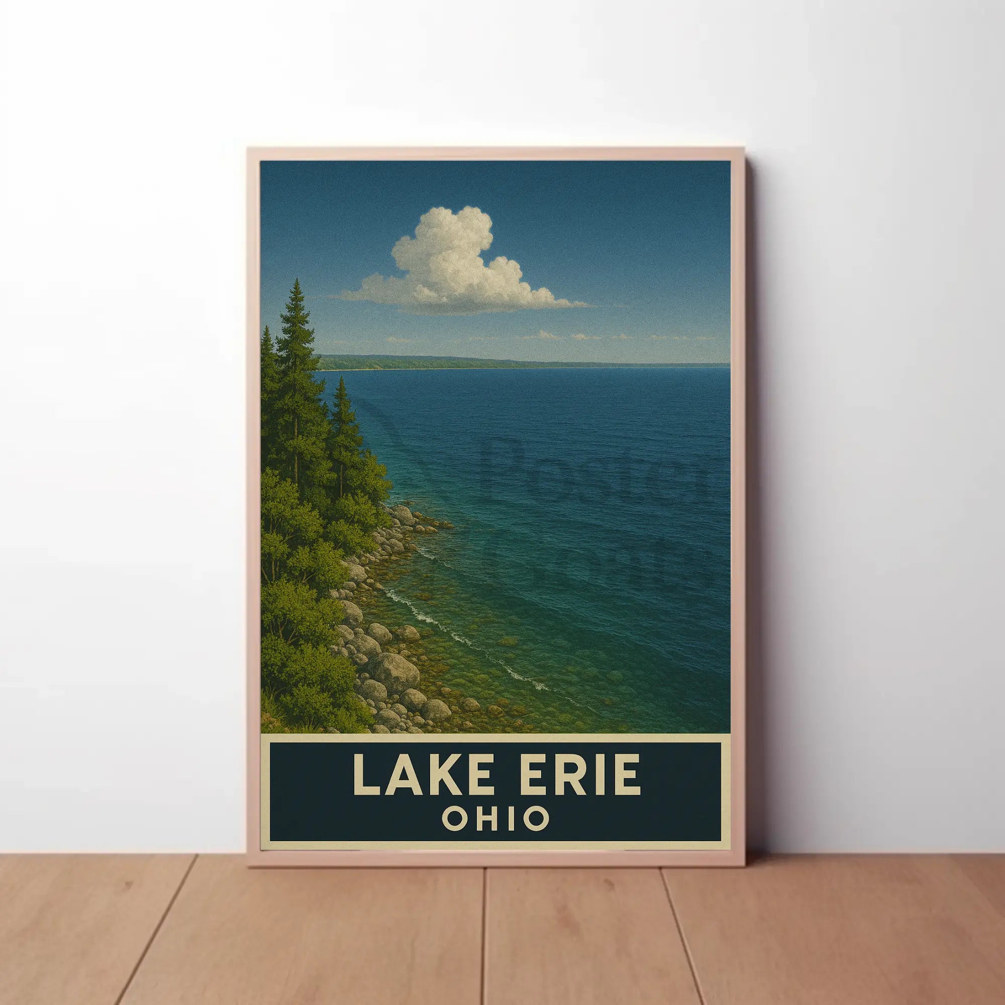 Lake Erie Ohio Vintage Travel Poster PosterGoat