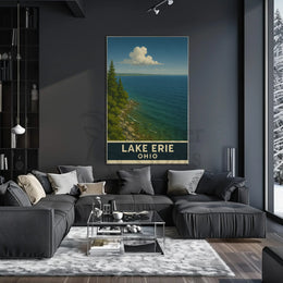 Lake Erie Ohio Vintage Travel Poster PosterGoat