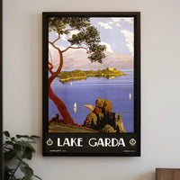 Lake Garda Tranquil Art Deco Travel Poster PosterGoat