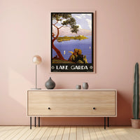 Lake Garda Tranquil Art Deco Travel Poster PosterGoat