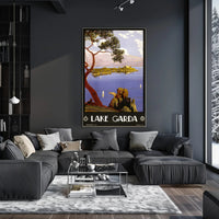 Lake Garda Tranquil Art Deco Travel Poster PosterGoat