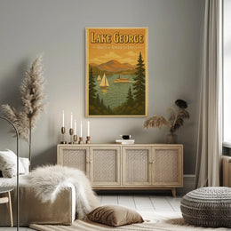 Lake George Scenic Getaway Vintage Travel Poster PosterGoat