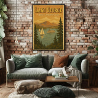 Lake George Scenic Getaway Vintage Travel Poster PosterGoat
