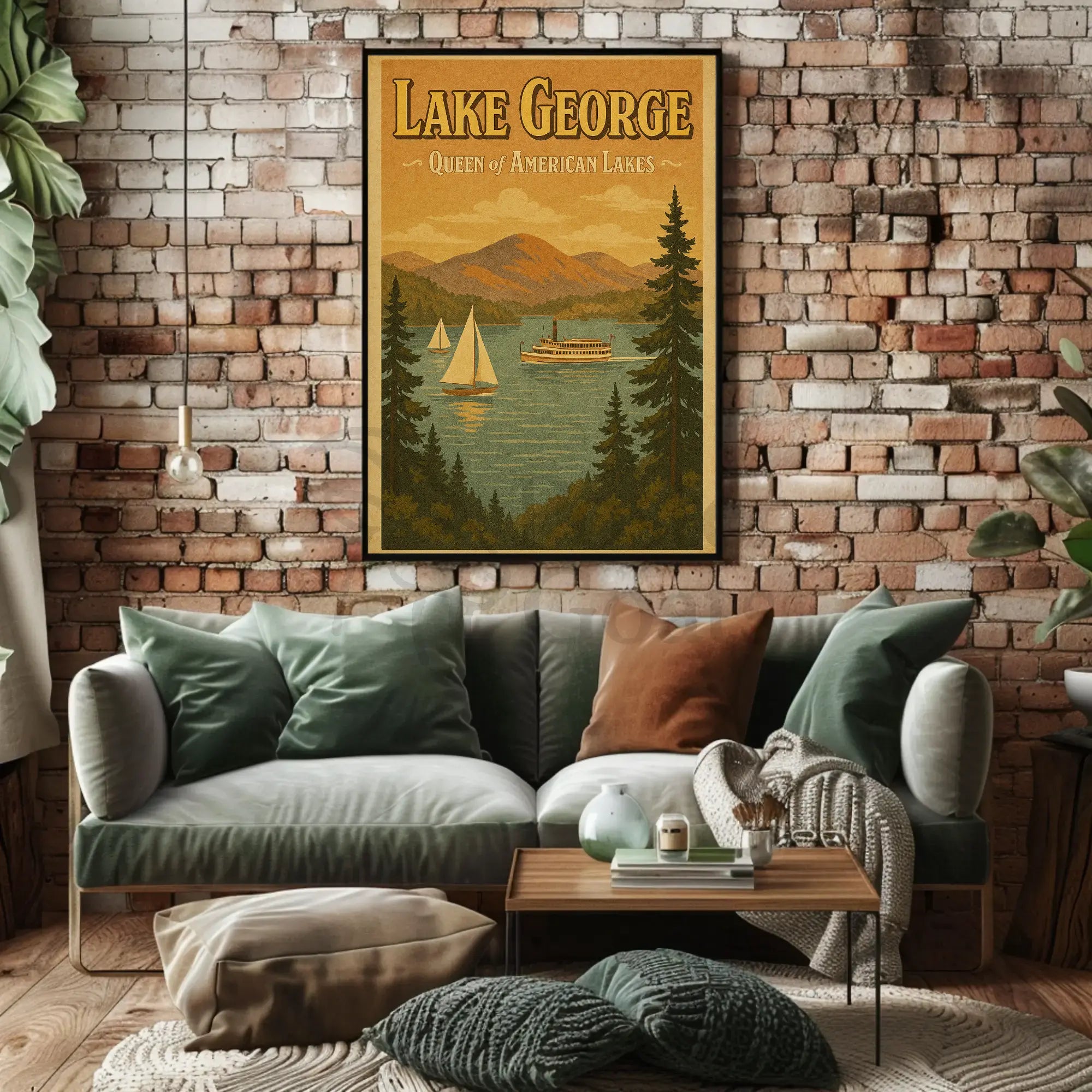 Lake George Scenic Getaway Vintage Travel Poster PosterGoat