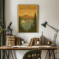 Lake George Scenic Getaway Vintage Travel Poster PosterGoat