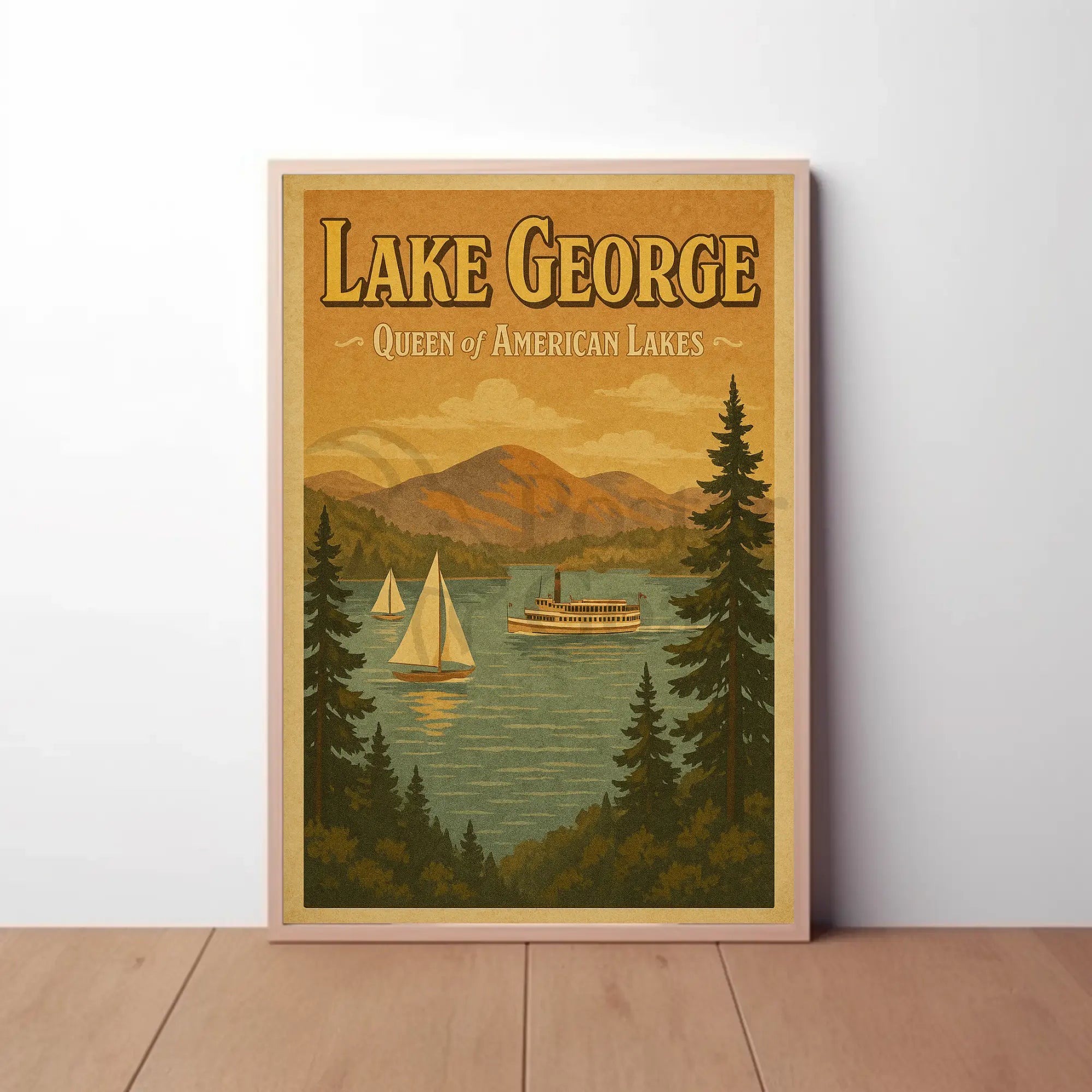 Lake George Scenic Getaway Vintage Travel Poster PosterGoat