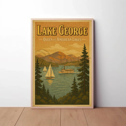 Lake George Scenic Getaway Vintage Travel Poster PosterGoat