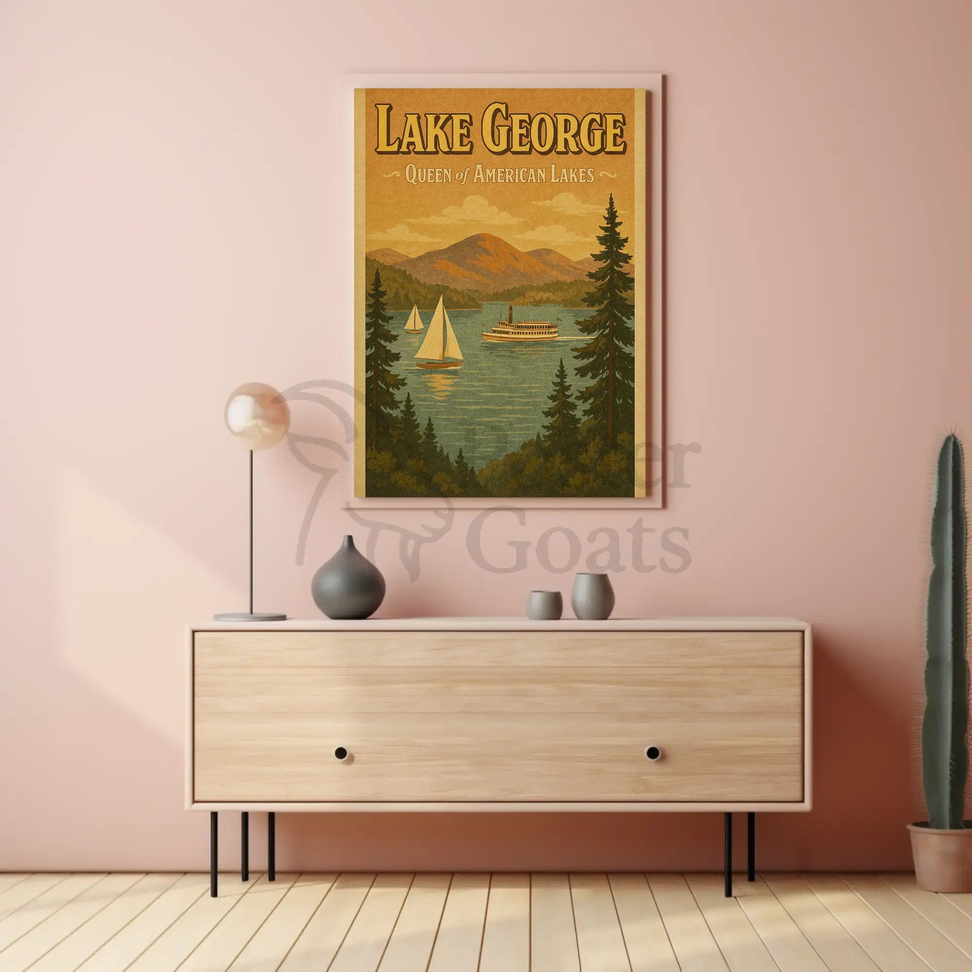 Lake George Scenic Getaway Vintage Travel Poster PosterGoat