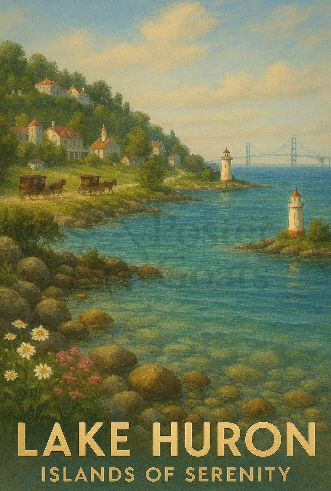 Lake Huron Scenic Beauty Vintage Travel Poster PosterGoat