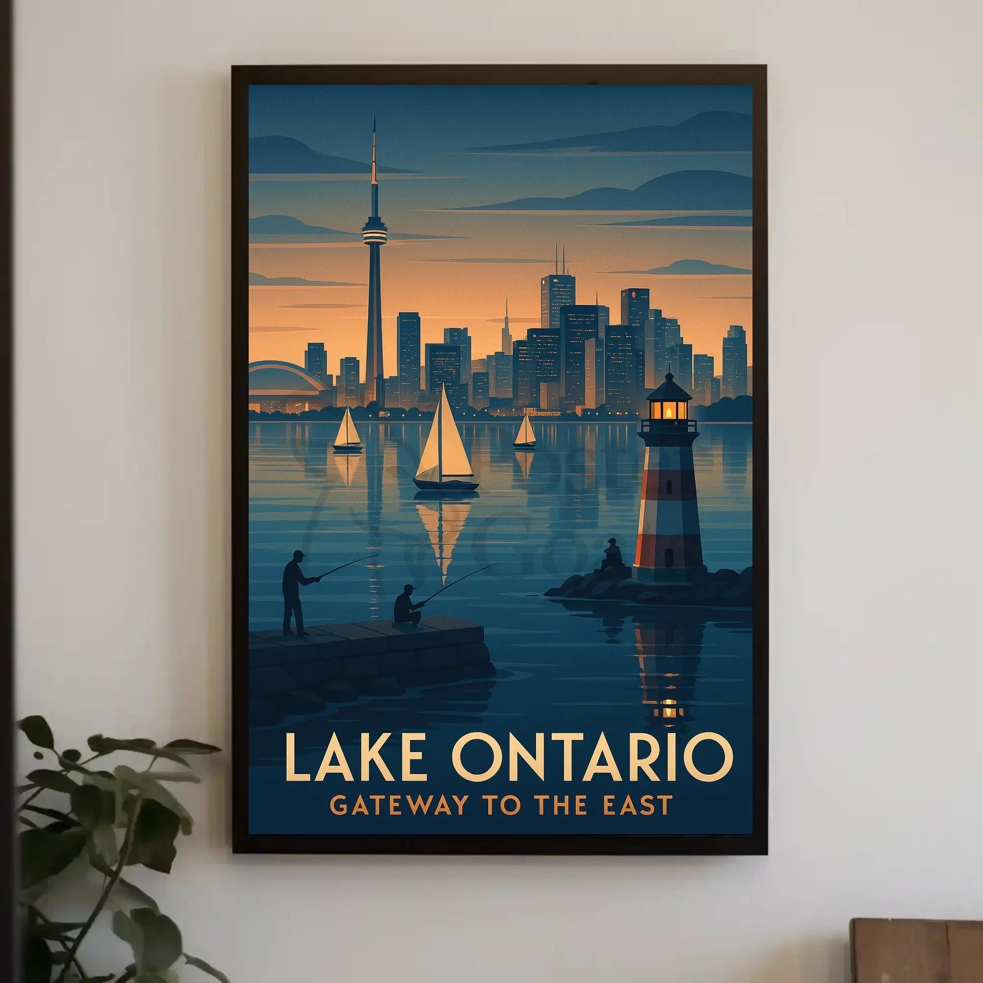 Lake Ontario Skyline Retro Travel Poster PosterGoat