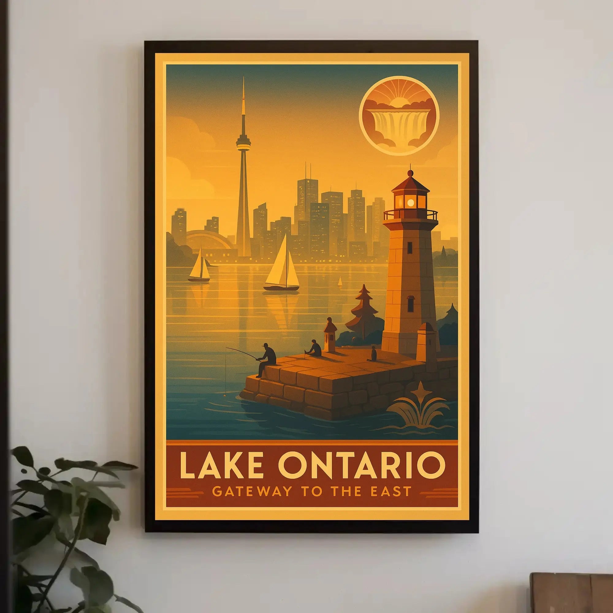 Lake Ontario Skyline Vintage Travel Poster PosterGoat