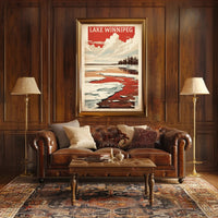 Lake Winnipeg Winter Serenity Vintage Travel Poster PosterGoat