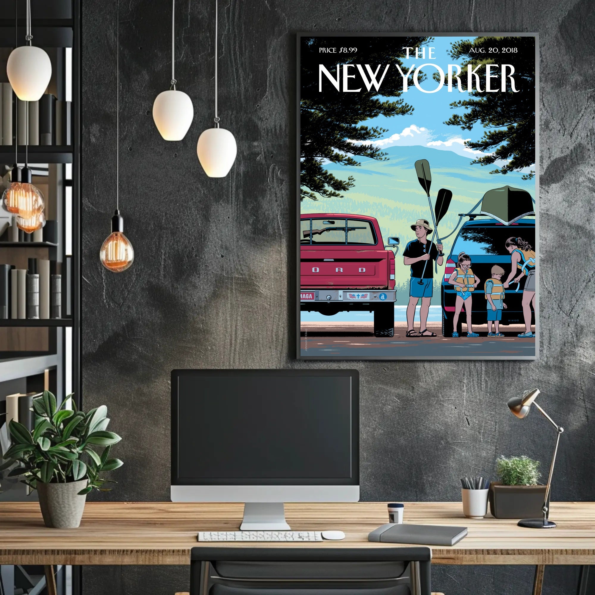 Lakeside Tranquility Contemporary Rural Retreat National Park Poster PosterGoat