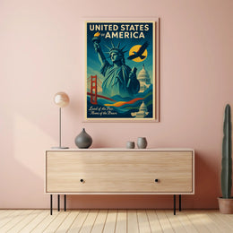 Land Of The Free, Home Of The Brave Poster PosterGoat