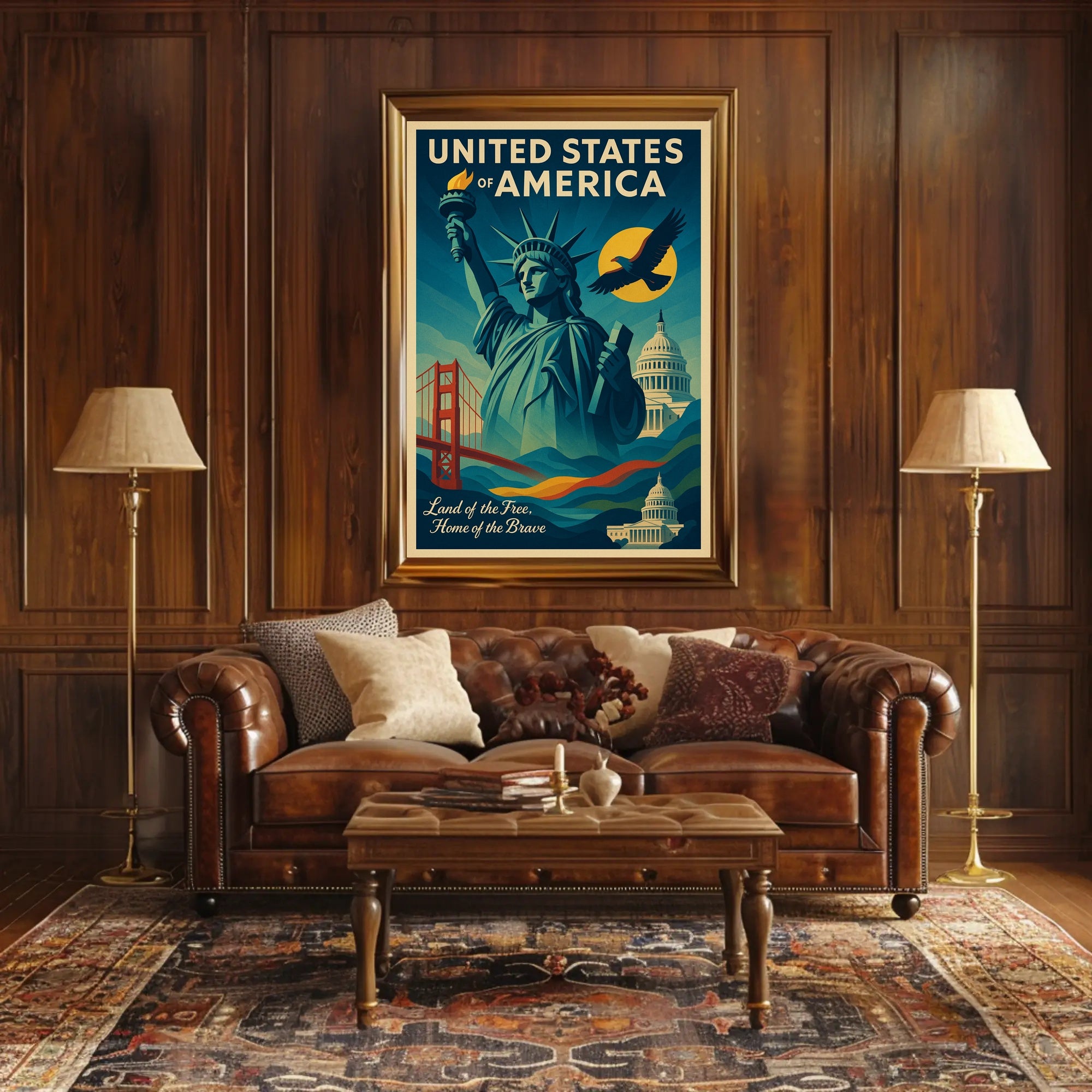 Land Of The Free, Home Of The Brave Poster PosterGoat