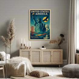 Land Of The Free, Home Of The Brave Poster PosterGoat