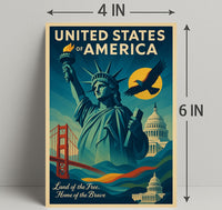 Land Of The Free, Home Of The Brave Poster PosterGoat