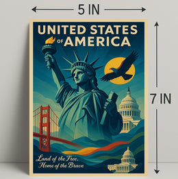 Land Of The Free, Home Of The Brave Poster PosterGoat