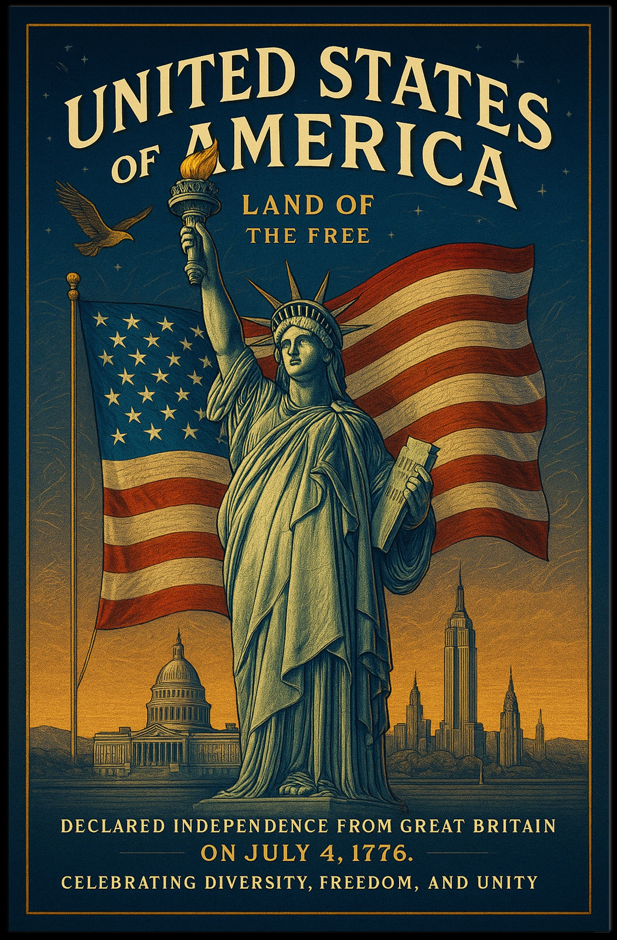 Land of the Free Poster PosterGoat