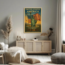 Land of the Free, Home of the Brave Poster PosterGoat