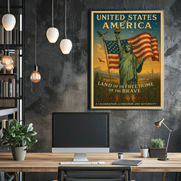 Land of the Free, Home of the Brave Poster PosterGoat