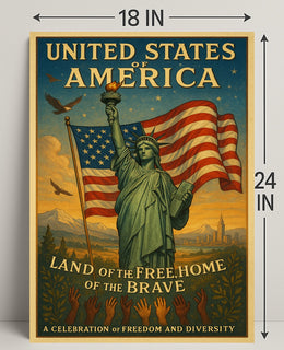 Land of the Free, Home of the Brave Poster PosterGoat