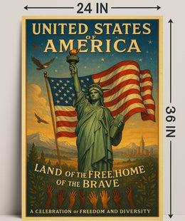 Land of the Free, Home of the Brave Poster PosterGoat