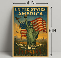 Land of the Free, Home of the Brave Poster PosterGoat
