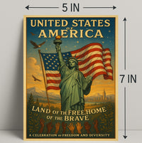 Land of the Free, Home of the Brave Poster PosterGoat