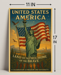 Land of the Free, Home of the Brave Poster PosterGoat