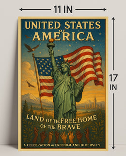 Land of the Free, Home of the Brave Poster PosterGoat