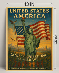 Land of the Free, Home of the Brave Poster PosterGoat