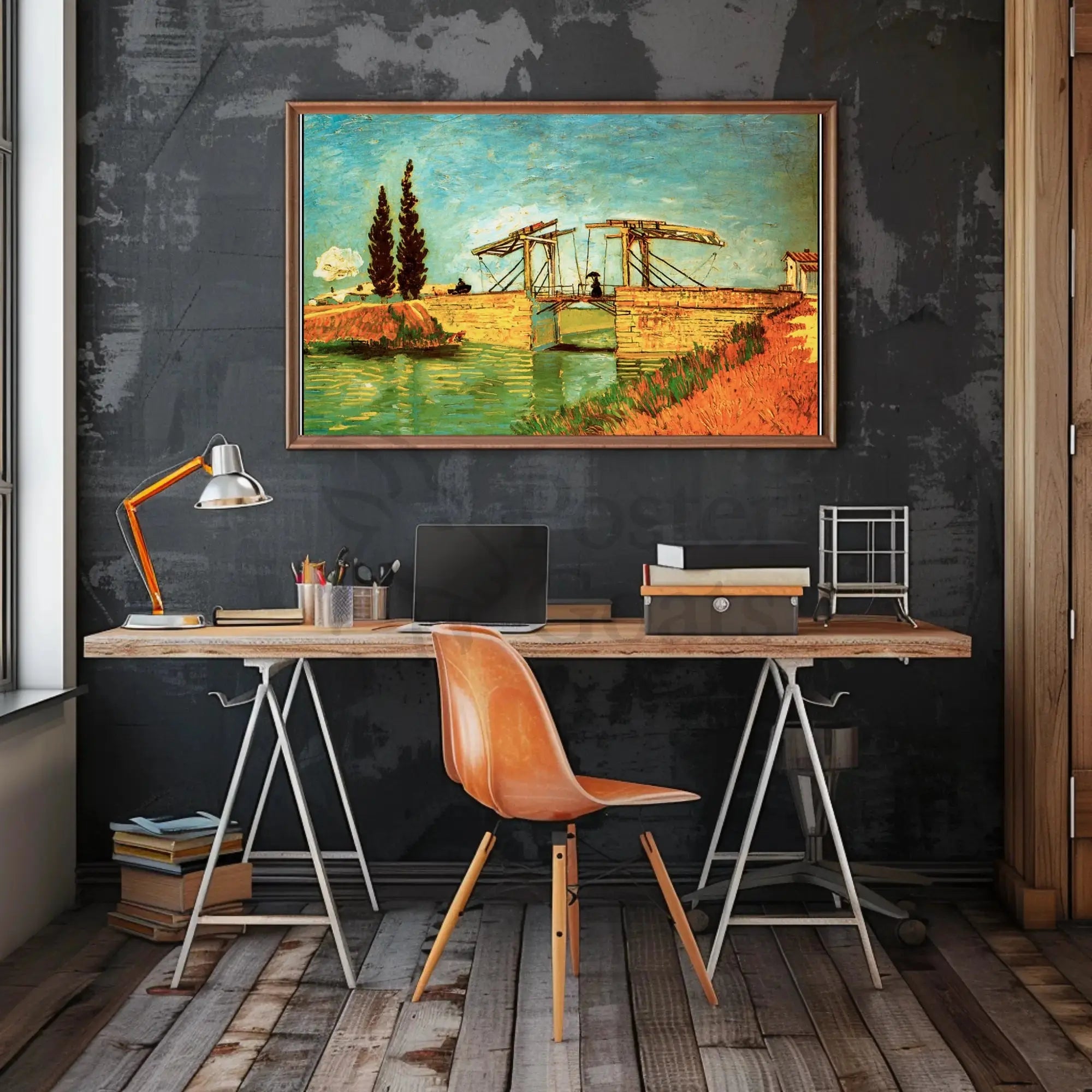 Langlois Bridge Arles 1888 Artistic Pop Culture Poster PosterGoat