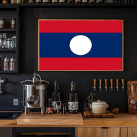 Laos National Flag Art Print Country Flag Poster PosterGoat