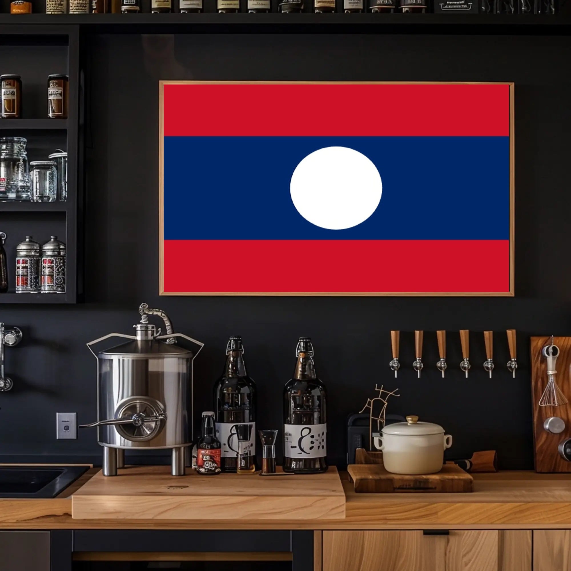 Laos National Flag Art Print Country Flag Poster PosterGoat