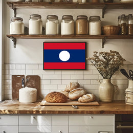 Laos National Flag Art Print Country Flag Poster PosterGoat