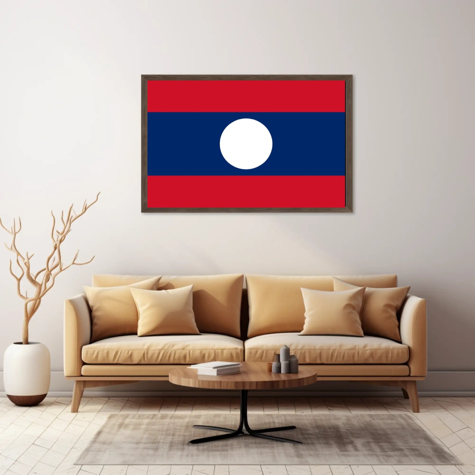 Laos National Flag Art Print Country Flag Poster PosterGoat