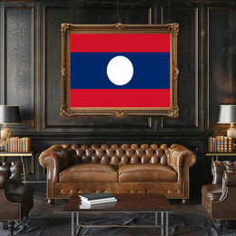 Laos National Flag Art Print Country Flag Poster PosterGoat