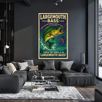 Largemouth Bass Fishing Poster Art Print PosterGoat