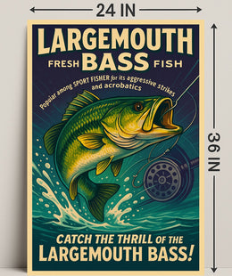 Largemouth Bass Fishing Poster Art Print PosterGoat