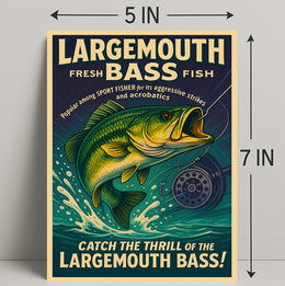 Largemouth Bass Fishing Poster Art Print PosterGoat