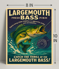 Largemouth Bass Fishing Poster Art Print PosterGoat