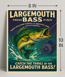 Largemouth Bass Fishing Poster Art Print PosterGoat