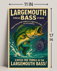 Largemouth Bass Fishing Poster Art Print PosterGoat