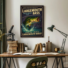Largemouth Bass Fishing Poster Wall Art Decor PosterGoat