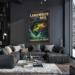 Largemouth Bass Fishing Poster Wall Art Decor PosterGoat