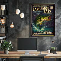 Largemouth Bass Fishing Poster Wall Art Decor PosterGoat