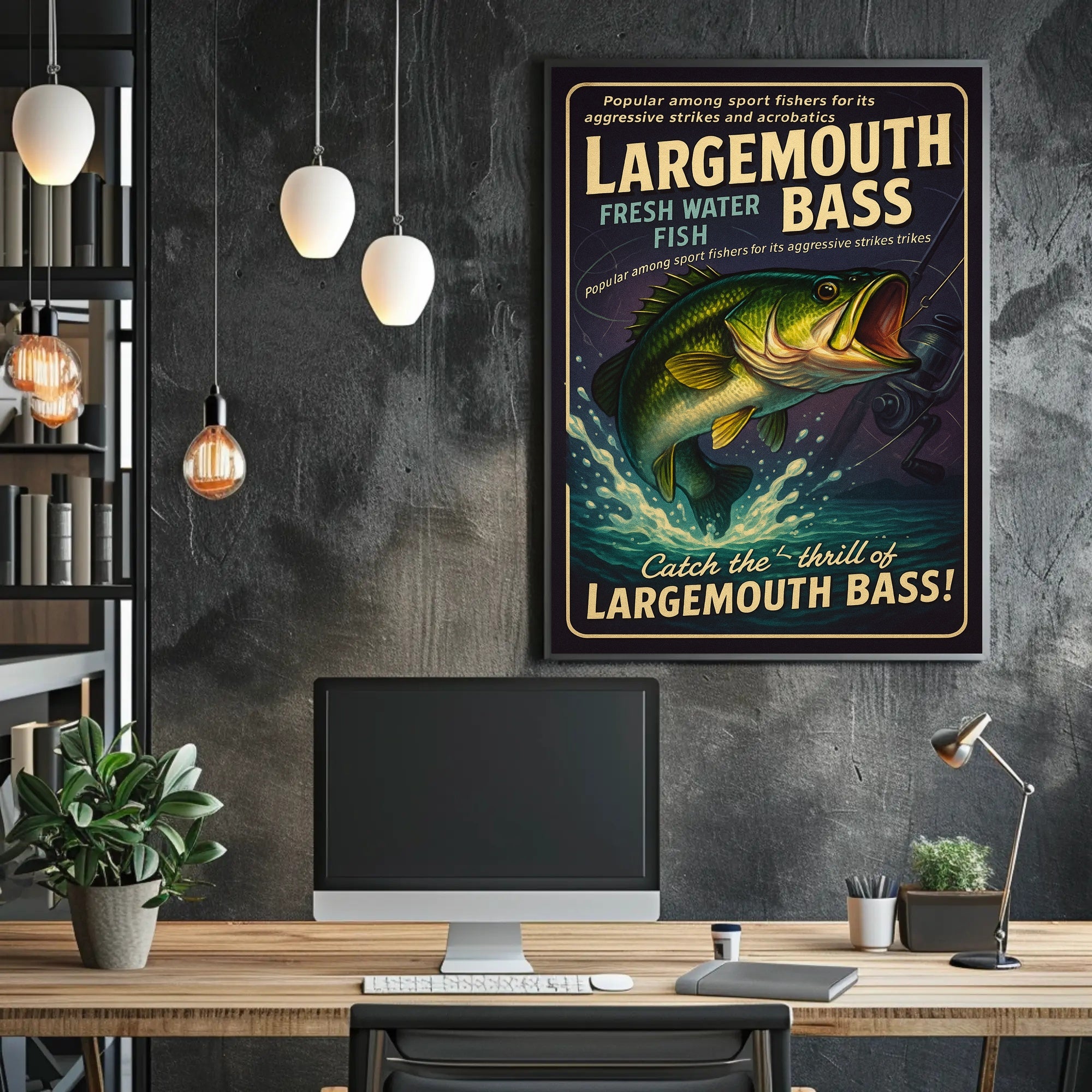 Largemouth Bass Fishing Poster Wall Art Decor PosterGoat